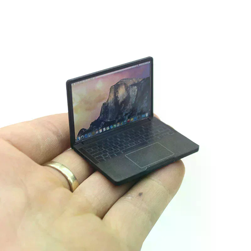 Laptop Accessories Diy - Sevimli Simülasyon 1:12 Mini Dizüstü Bilgisayar
