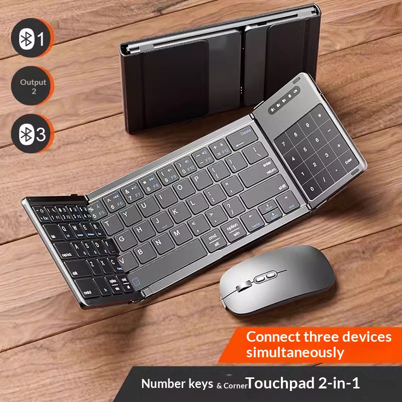 Laptop Ergonomic Accessories - Mengzu Üç Katlı Kablosuz Bluetooth Klavye,